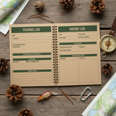 Printable fishing and hiking log pages from the Ultimate Camping Planner Premium Edition