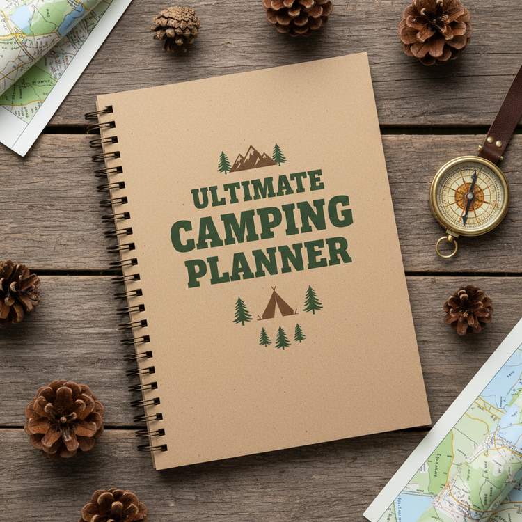 Spiral-bound planner mockup